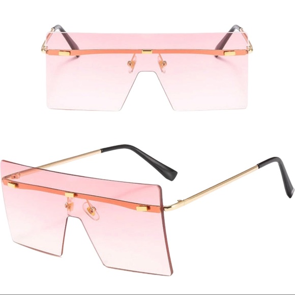 Oversized Rimless Luxury Sunglasses Eyewear - Picture 4 of 9